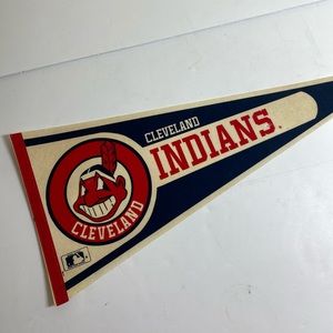 Vintage 80s MLB Cleveland Indians Pennant